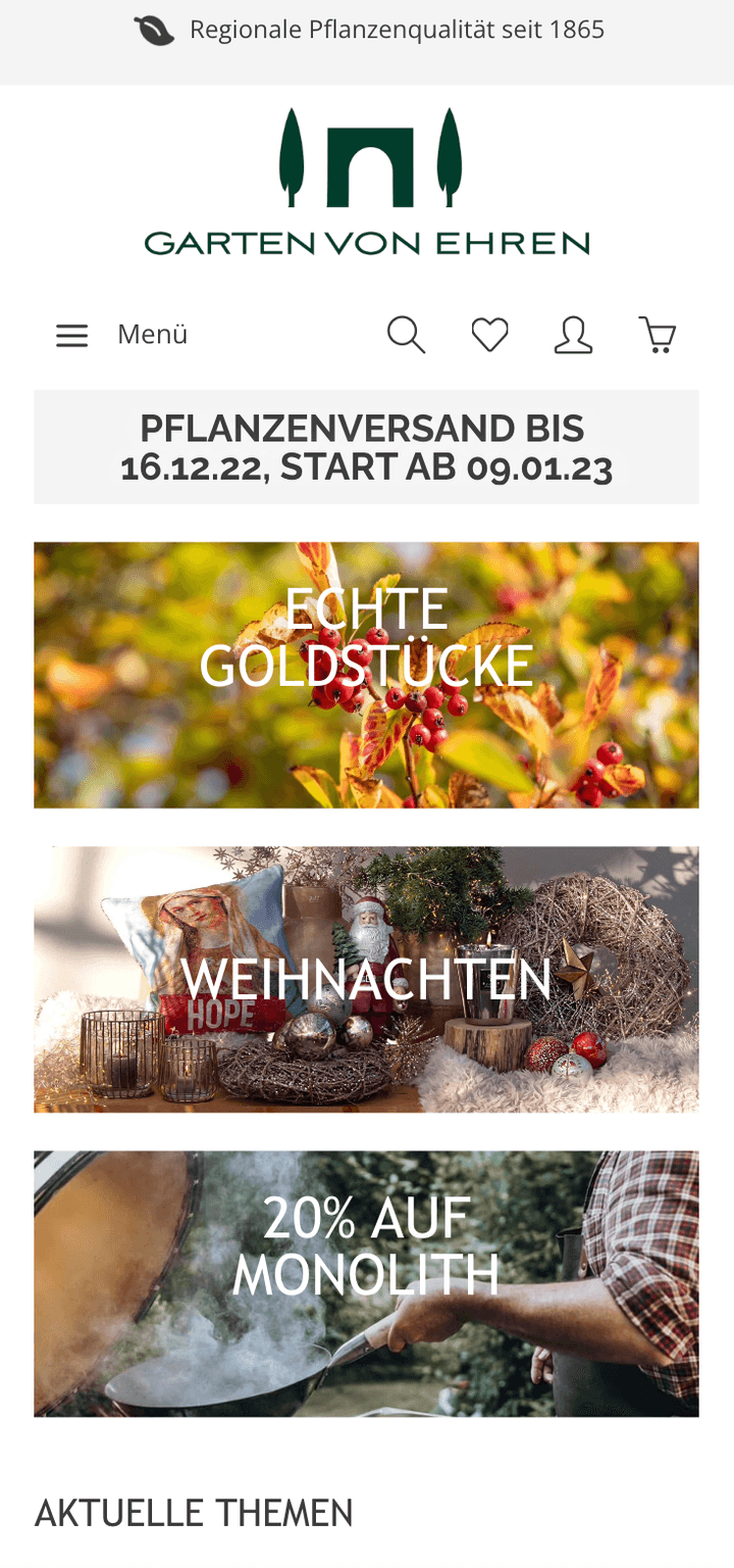 Garten von Ehren auf Mobilgeräten