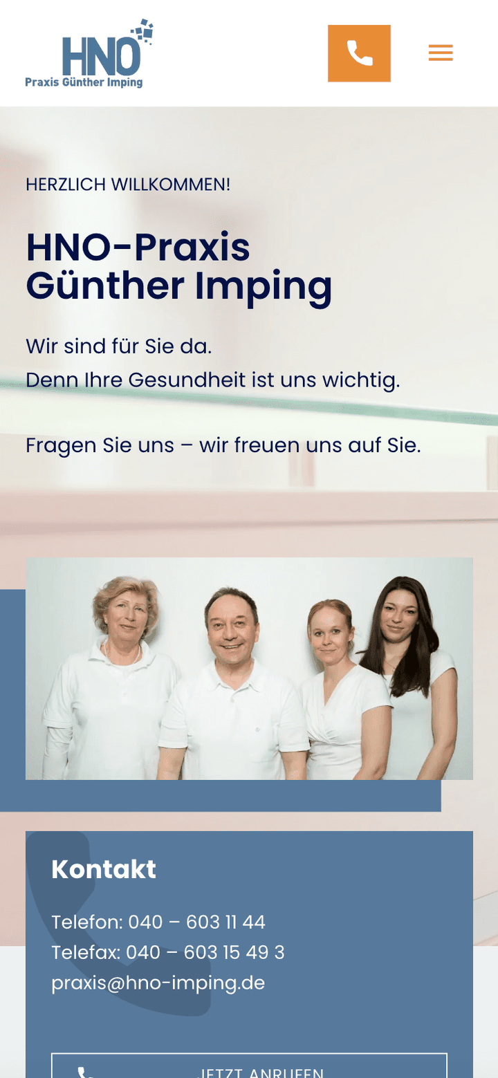 HNO-Imping auf Mobilgeräten