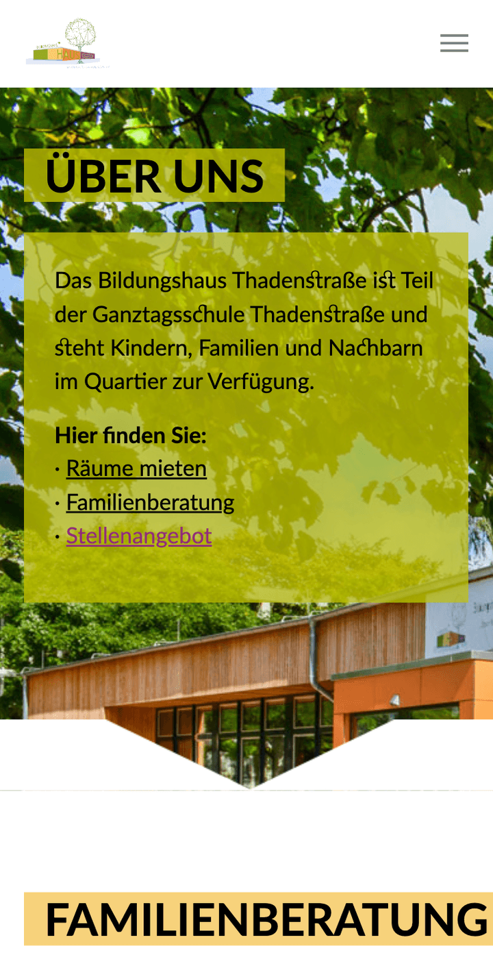 Bildungshaus Thadenstraße auf Mobilgeräten